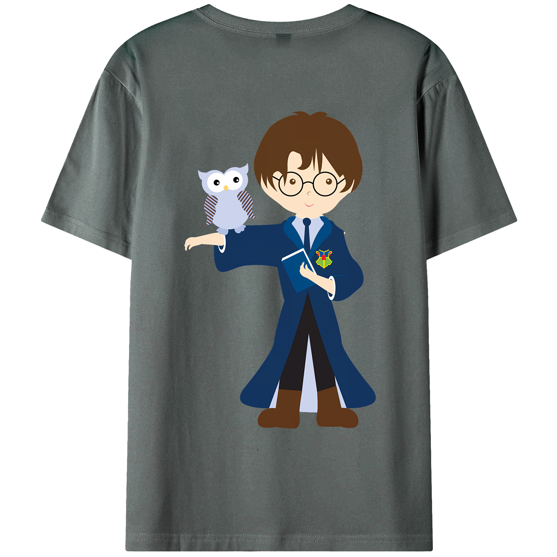 （画像用） Harry Potter ハリー・ポッターシリーズ 綿100％ メンズ半袖Tシャツ（バックプリント） 通気性